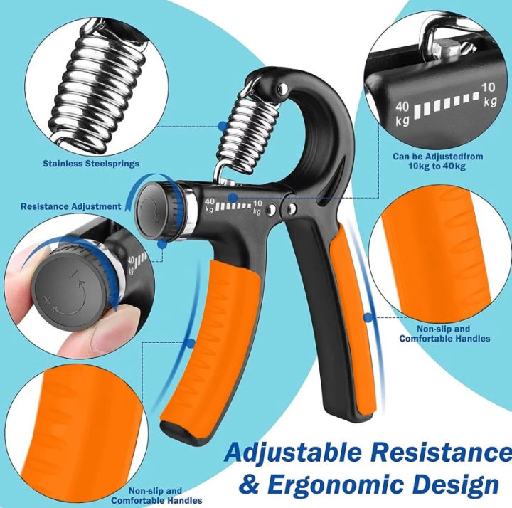 Hand Gripper Spring Branded Adjustable Hand Grip Power Exerciser Forearm Wrist Strengthener ...