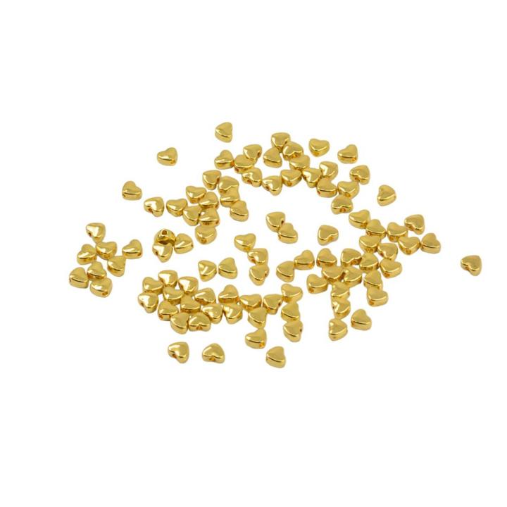 100pcs Charm Alloy Metal Heart Beads 5mm for DIY Jewelry Hand Making Gifts