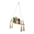 Macrame Wall Hanging Strong Bearing Floating Shelf Woven Tapestry. 