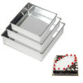 Square Cake Baking Mold Galvanized Steel Set Of 3Pcs. 
