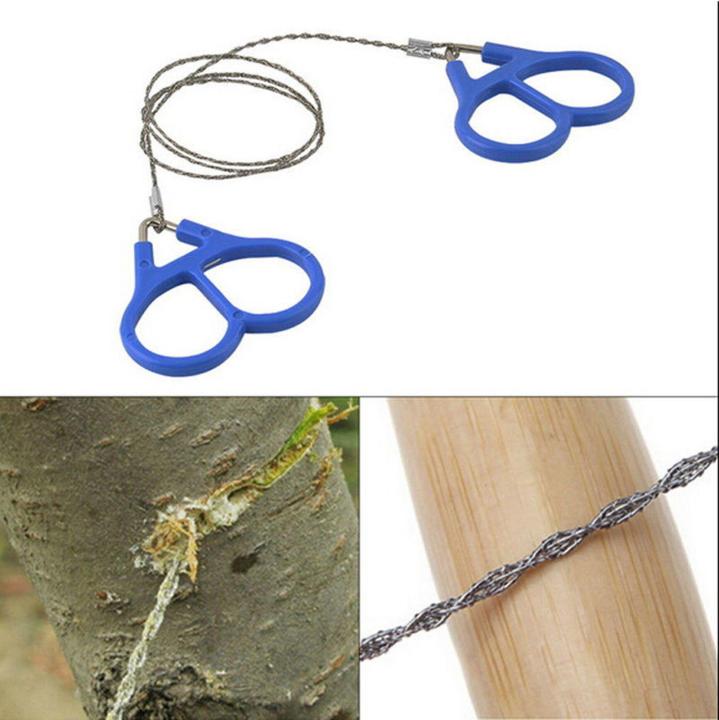 Camping Hand Chain Saws,Chainsaw Portable Folding Pocket Hand Saw for Camping Wood Cutting Tools - Blue