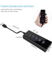 USB Hub 3.0 - 4 Port High Speed USB Hub with attached 1ft Extended Cable & LED Light - For Computers,, Laptop, PC, USB Flash Drives. 