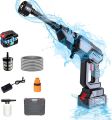 Electric Pressure Washer Cordless, 30 Bar Battery Powered Cleaner with 5-in-1 Nozzle Portable High Pressure Washer for Car Fence Patio Handheld Car Cleaning Machine with 5M Hose & Soap Dispenser. 