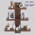 3 Tier floating wall rack Wall hanging decoration shelf Book shelf Wall Shelf Shelves for Living Room Book Shelfs (3 Shelves) (Standard, Brown). 