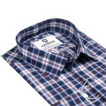 Tealish Blue with Redish color Check Formal Shirt for men Long Sleeves 100% cotton. 