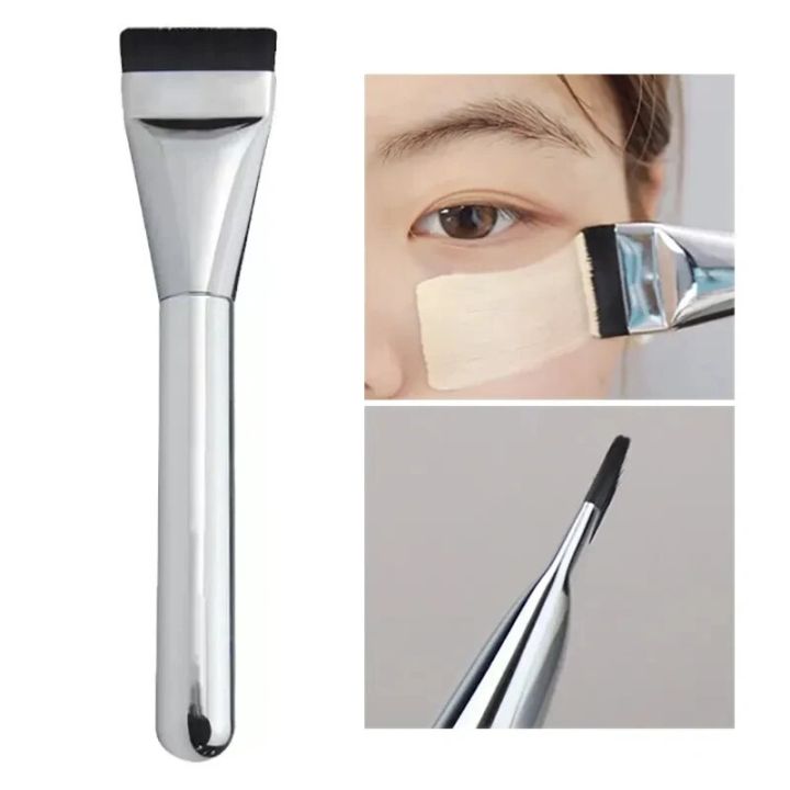 Flat Head Makeup Brush One Word Foundation Facial Mask Ultra-thin Flawless Bare Skin Concealer Brush Portable Beauty Tool