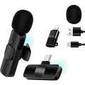 Wireless Microphone – K8 Wireless Microphone – Clip-on Lavalier Mic with Type-C & Lightning Receiver – Noise Reduction, Clear Sound & Long Battery Backup – Plug & Play Mic for Android, YouTube, TikTok, Vlogging, Interviews & Live Streaming. 