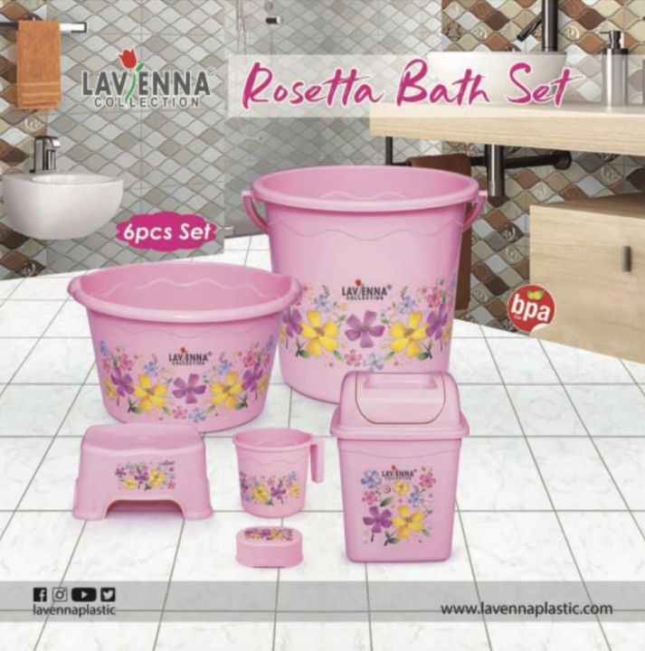 Rossetta%20Bath%20Tub%20Set%206%20Pcs%20(With%20Dustbin)%20-%20Image%202