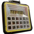 126W Square LED Headlight with Angel Eye - 42 Multi-LEDs, 11x11cm, High-Intensity Off-Road Light for Trucks, SUVs, and ATVs. 