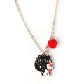 2Pcs Rock Band My Chemical Romance Necklace MCR Three Cheers Couple Mismatch Necklaces Rose Flower Double Layer Necklace Jewelry. 