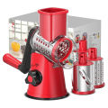 Rotary Vegetable Slicer Drum Grater with 3 Interchangeable Blades - Grater for Fruits, Vegetables, Salad, Nuts. 