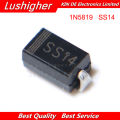 100pcs SS14 SMA 1N5819 SMD IN5819 1A 40V Schottky Diode. 
