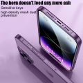 Luxury Ultra Thin Translucent Matte Shockproof Phone Case For iPhone 14 Pro Max Camera Lens Glass Protection Hard Cover [ Transparent / Deep purple]. 