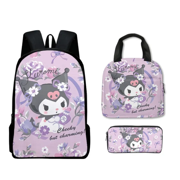 3D%20new%20Sanrio%20kulomi%20kuromi%20backpack%20primary%20school%20school%20bag%20kids%20lunch%20bag%20pencil%20case%20set%20-%20Image%202