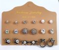 Pack of NINE/9 everyday of week Stud Earrings for Girls and Women. 