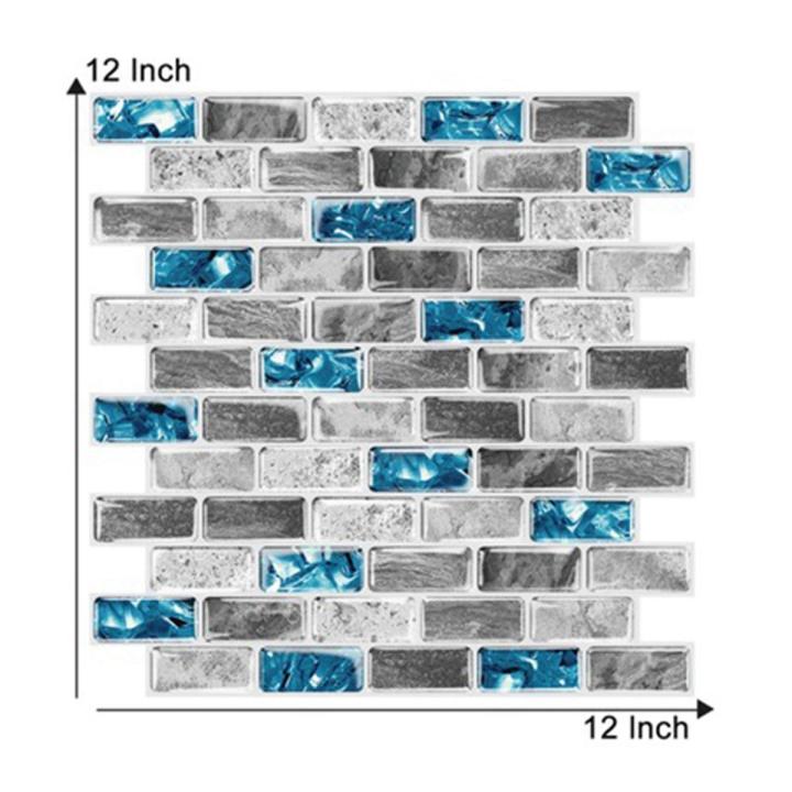 Vivid Tiles Blue Peel and Stick Tiles 3D Self Adhesive Wallpaper