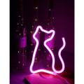 Cat Neon Sign for Wall , Neon sign for Boys\Girls with high quality Neon , With thick Acrylic support , with long lasting LIfe  , Perfect Gift, Home Decor, Kids Room, Party, Café Night, ALSO Customizable. 