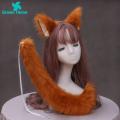 Green Home Fox Headband Tail Set Decorative Anti-slip Fox Ears Tail Set. 