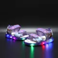 Disney Frozen Elsa Princess Girls Sandals Summer Children's Sports Beach Pink Purple Girls Boys Soft Led Light Shining Shoes. 