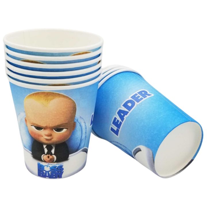 BOSS BABY THEME PAPER CUPS - PACK OF 10 PAPER CUPS - BOSS BABY PAPER CUPS