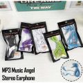 Headset Music Angel Non Mic Earphone Super Bass Handsfree Kabel Stereo Jack 3.5mm Murah. 