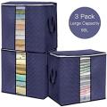 pack off 3-Storage Bags Organizers for Comforter, Blanket for Closet and Under bed Storage. 