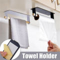 For your Bathroom accessories Portable Adhesive Paper Towel Holder Under Cabinet For Kitchen For your Bathroom Home  #Black. 