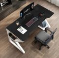 K-Shaped Computer Desk, 48 Inches Corner Desk for Study, Home Office Writing Workstation, Gaming Table, Space-Saving, Computer table. 