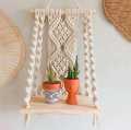 Lifestyle Glory Brand Macrame Wooden Wall Hanging Shelf I Decorating items I Decorating items for home I Wall decoration items I Wall art I Wall art hangings I Home decor items I Decoration pieces I Decoration items I Office Decoration. 