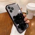 For infinix hot 30 play hot 30i hot 30 5g 2023 Phone case Glitter Ultra-thin Soft Shell with mirror cat bracket. 