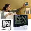 HTC-1 Electronic Temperature Humidity Meter and Clock TITAN Digital Thermometer And Hygrometer Multi-Functional 3 in 1 Wall-Mounted Room Thermometer Humidity Monitor and LCD Digital Alarm Clock. 