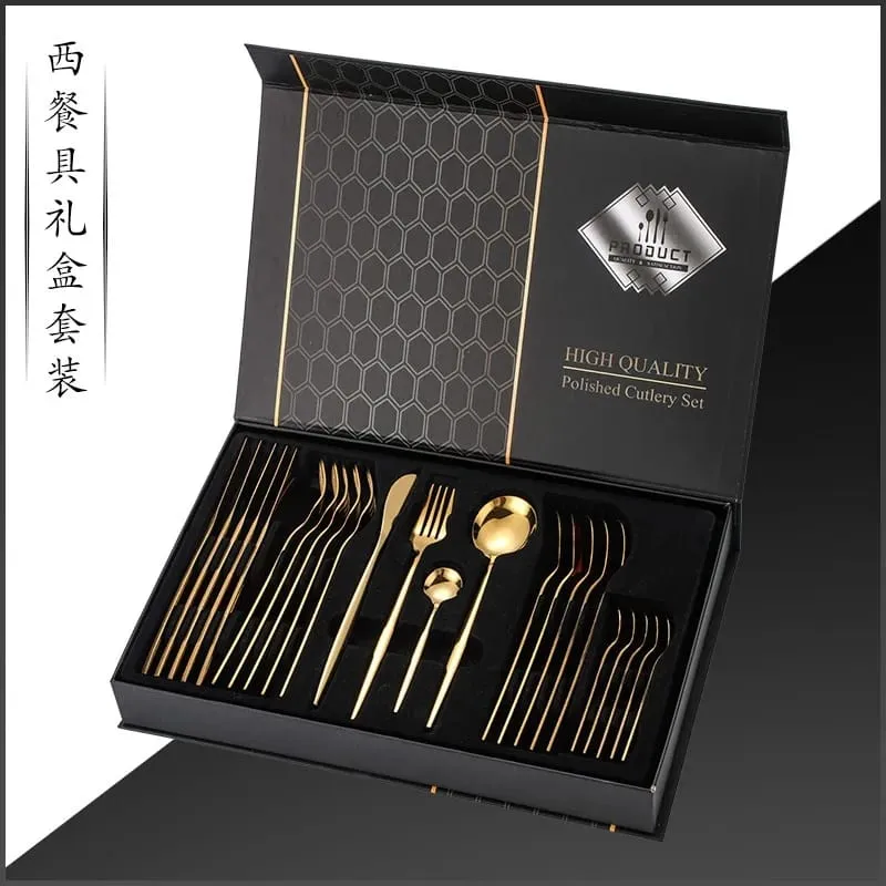 24-Piece Golden Cutlery Set