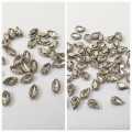 12 Pcs , Silver Crystal Faceted  Eye/Drop  Beads, Crafts DIY in Various Colors in SIlver. 