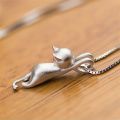Huitan Personality Black/White Cat Necklace for Women Metallic Style Fashion Versatile Female Accessories Fancy Gift Hot Jewelry. 