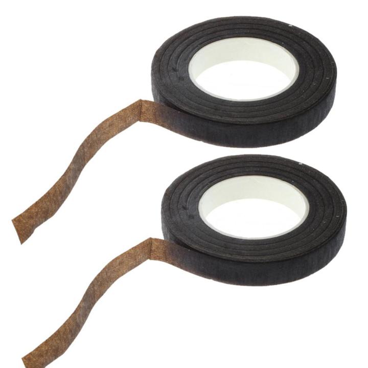 NXFDSIOZ 2X 30Yard 12mm Self-Adhesive Paper Tape Floral Stem for Garland Wreaths DIY Craft Artificial Silk Flower（Brown）