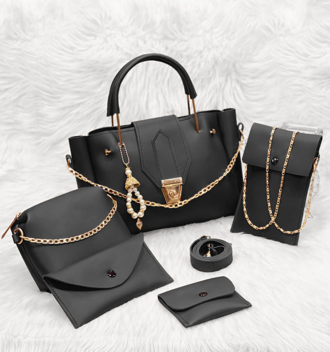 Hand bags for girls pack of 5 piece set with long strap