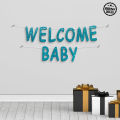Welcome Baby Glitter Banner For Party Decoration, Cursive Writing Style Wall Hanging, Baby Shower, Born Baby Birthday Banner in Gold, Pink, Rose Gold Home Decor Bunting. 