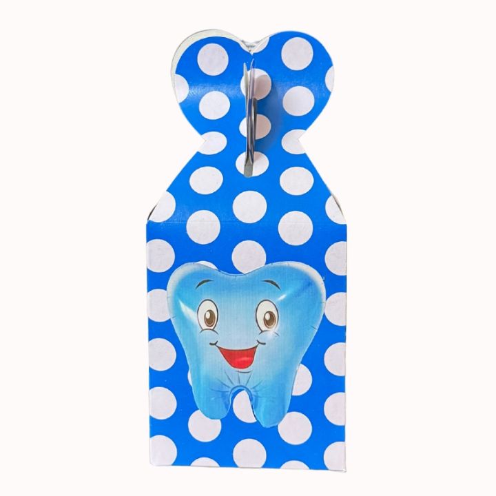 FIRST TEETH THEME GOODY BOXES IN BLUE COLOR - PACK OF 10 GIFT BOX - FIRST TEETH GOODY BOX - FIRST TEETH GIFT BOX