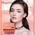 Dragon Ranee 10 Pieces Velvet Matte Pink Lipstick Set Sexy Long Lasting Makeup Waterproof Lip Gloss for Girls DR23. 
