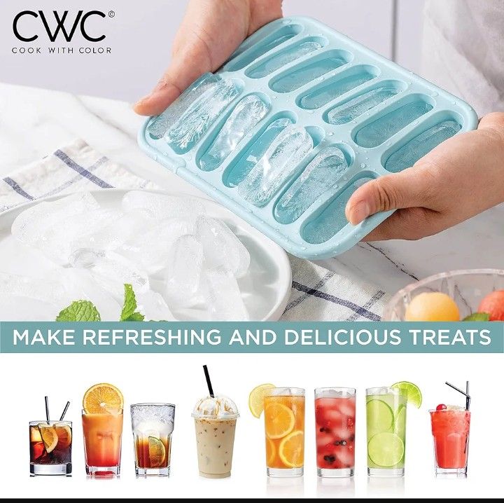 New Silicone Ice Cube Mold Tray Long Strip Ice Cube Moulds Cake Baking Ice Cream Molds Kitchen DIY Accessories