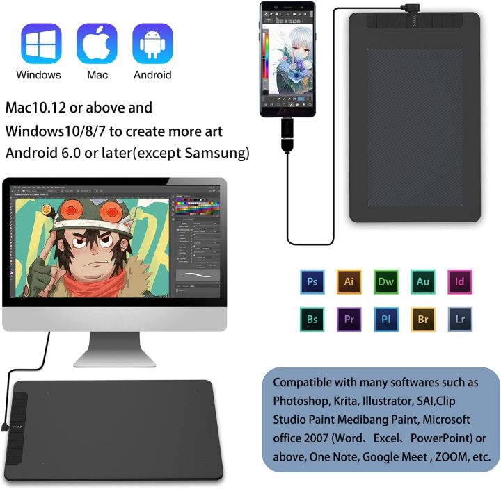 VEIKK%20A15%20PRO%20Graphic%20Drawing%20Pen%20Tablet%2010%20*%206%20inch%20%20Quick%20Dial%20Support%20(Grey)%20%20+%20VEIKK%20VK1060%20Drawing%20Tablet,%2010%20x%206%20Inch%20Graphics%20Tablet%20-%20Image%2010