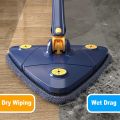 360° Rotatable Adjustable Cleaning Mop Extendable Triangle Mop with Long Handle Hand Twist Quick Dry Mop Multifunctional Microfiber Wet and Dry Mop for Floor Wall. 
