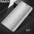 For Apple iPhone 6 / 6S Phone Case, Smart Clear View Cover Hard Flip Stand Mirror Casing. 