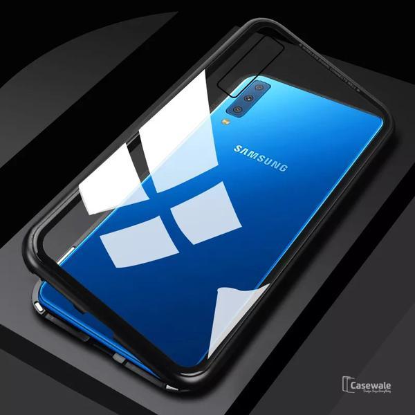 Samsung Galaxy A7 2018 Back Cover Slim Fit 360 Degree Metal Bumper Case - BLUE