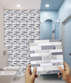 10pcs/set Flat Marble Mosaic Tiles Sticker Transfers Covers For Kitchen Bathroom Tables Peel Stick Waterproof Art Wall Decals. 
