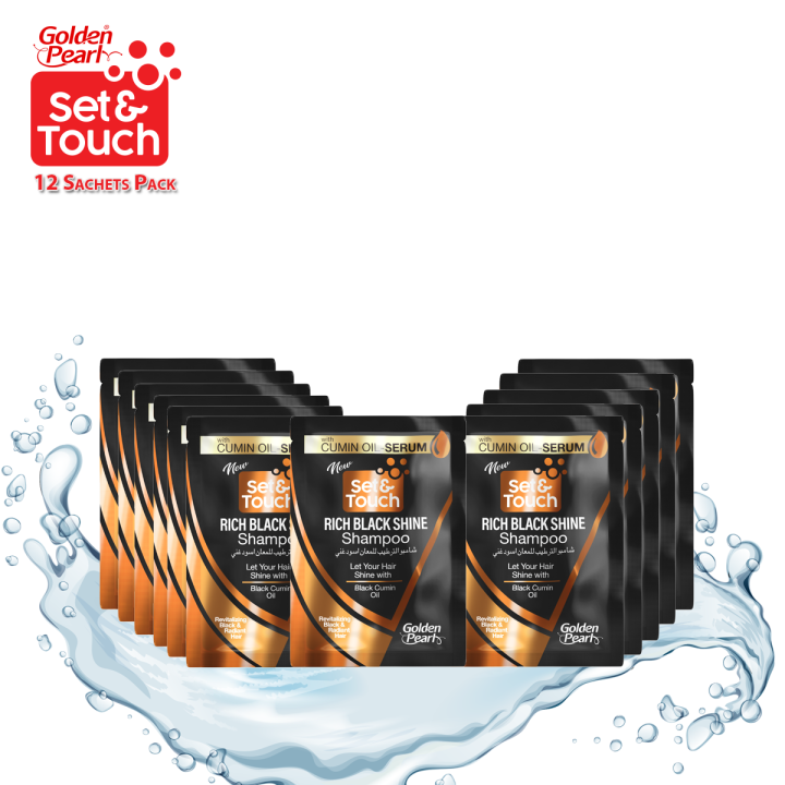 Set & Touch Rich Black Shine Shampoo sachet 4ml (Pack of 12)