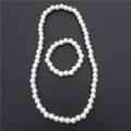 Children Handmade Plastic White Pearl Beads Jewelry Necklace Set For Kids Girls Gift. 