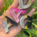Handmade Resin Alphabet Keychain A-Z Letter. 