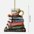 Acrylic Christmas Ornament Festive Style Hanging Decorative Piece Acrylic Decoration Flat Design Christmas Theme Book Pendant. 