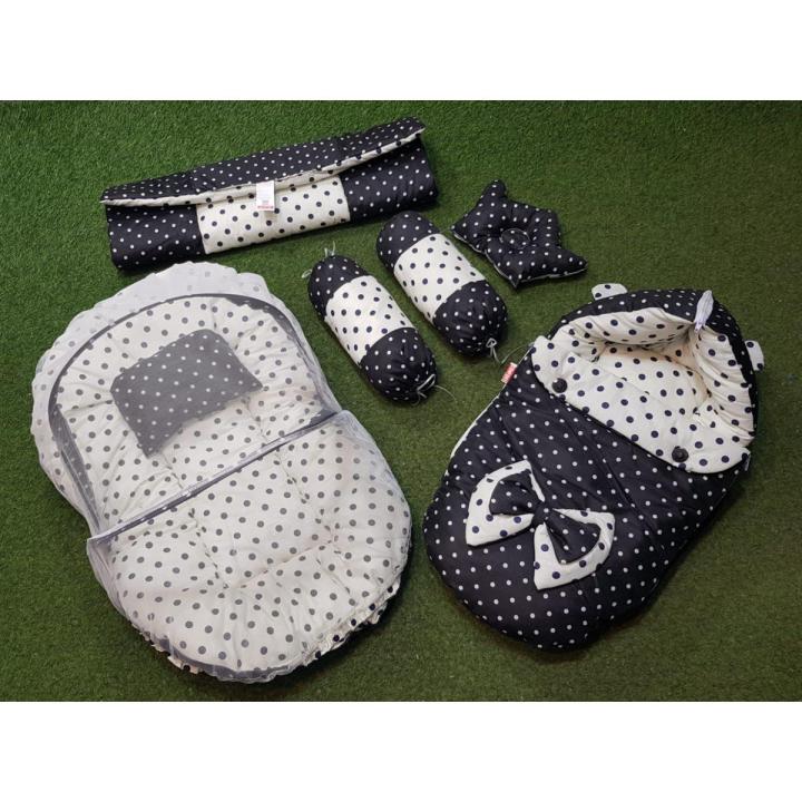 7Pcs Stylish Baby Bedding Set Black main image 1